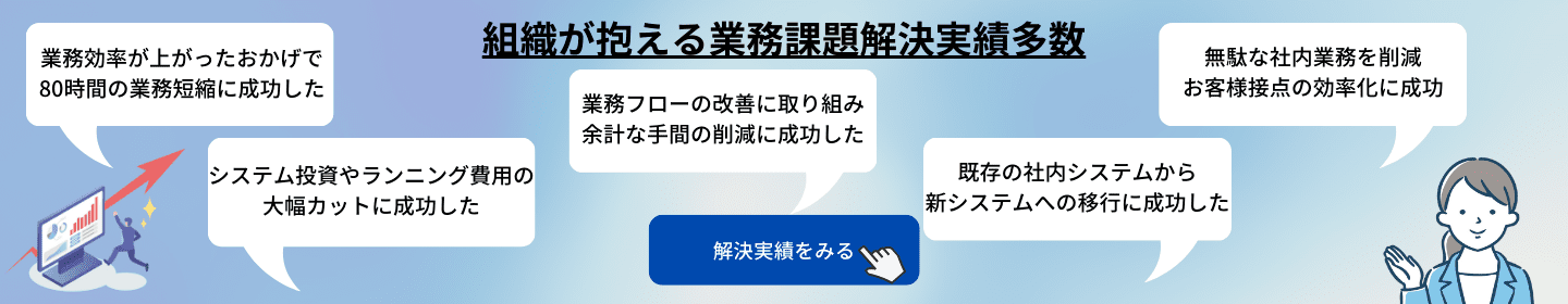 組織が抱える業務課題解決実績多数